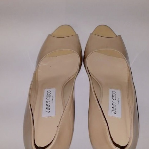Jimmy Choo Peep-Toe Patent Nude Crown Pumps • Size: 37 - Picture 6 of 6